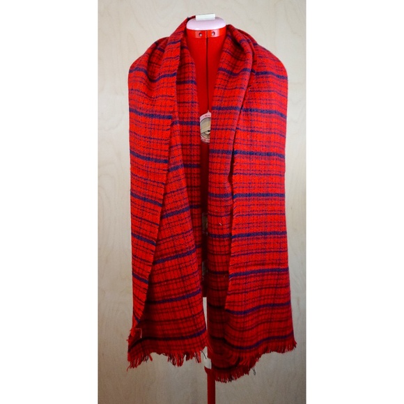 Joe Fresh Red Plaid Scarf - Picture 2 of 3